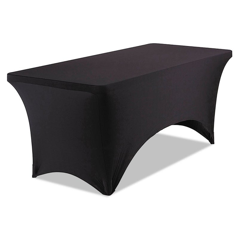 Iceberg iGear Stretch Fabric Table Cover, Fits 6' Table, Polyester/Spandex, Black, 30" W x 72" L - Image 3